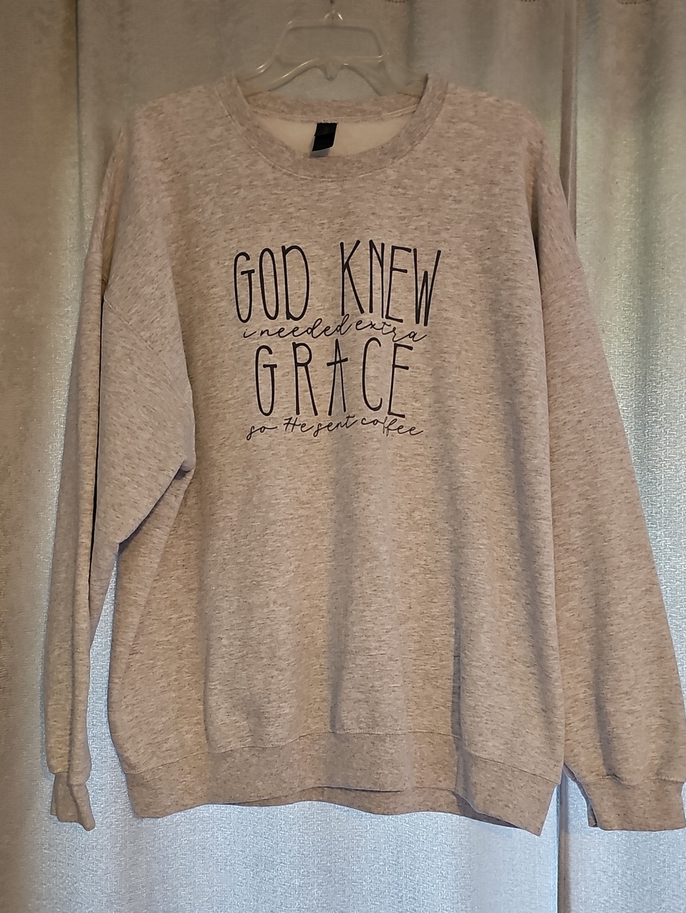 Gildan Light Gray Crewneck Sweatshirt with Black Script